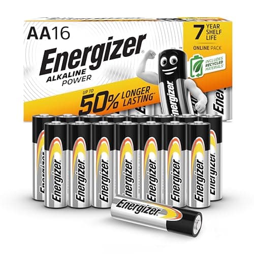 Image of Energizer Alkaline Power - AA Batteries (16 Pack) - Double A Battery 1.5V - Up To 50% Longer Lasting - For Everyday Devices - 100% Recyclable Packaging - 7 Year Shelf-Life [Amazon Exclusive]