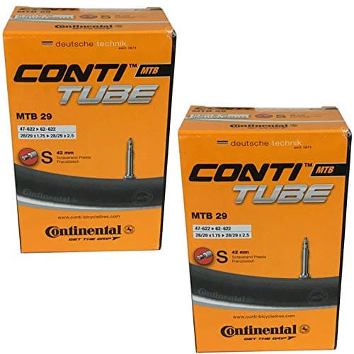Image of Continental 29" x 1.75-2.5 Mountain Bike Inner Tubes with 42mm Presta Valve (Pair), Black