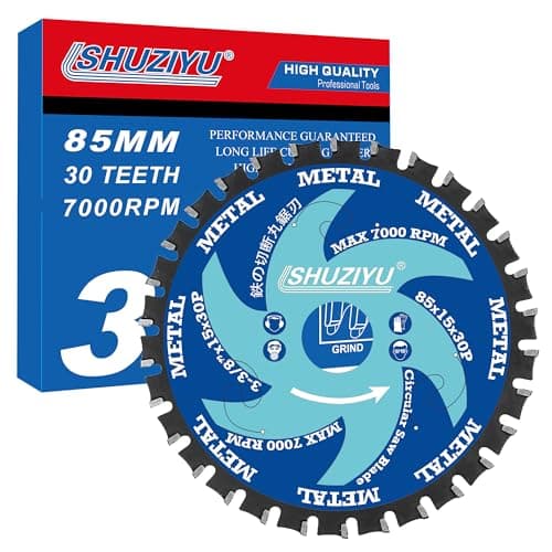 Image of 3-3/8" (85mm)-30T, Metal Working Circular Saw Blade, Arbor 15mm with 10mm Wahser, Use on all brand 15mm arbor Cordless Saw, Metal, Steel Iron Bar, Sheet, Angle Cutting