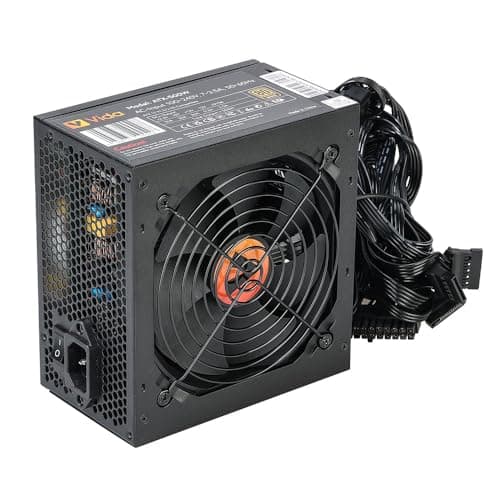 Image of JUSTOP PRO 500W PSU 80 Plus Bronze Certified ATX Power Supply For Desktop PCs With 120mm Cooling Fan, 8 Pin 12V, Dual PCI-E, 6x SATA, Non-Modular, 2 Years Warranty