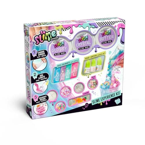 Image of So Slime Premium Slime Experience | DIY kit with Clear, Butter & Glossy Slime Set with Dyes, Scents & Decorations | Make & Customise Your Own Slime | kids gift Age 6+