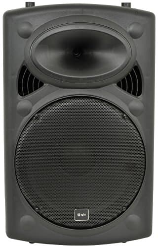 Image of QTX QR15PA 15'' 250W 103dB PORTABLE PA UNIT W/BUILT-IN AMPLIFIER, 2x VHF HANDHELD MICS & USB/SD MEDIA PLAYER