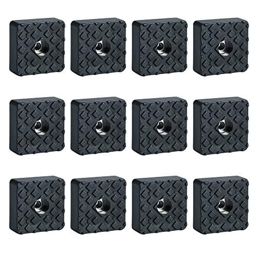 Image of Sayayo Non-Slip Rubber Feet for Garden Furniture Chairs, Floor Protector Pads 30MM*30MM, 12 Pcs Black, EJD250B-12P