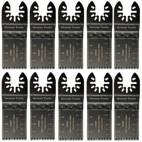 Image of Pack of 10 x 34mm Wide Coarse Oscillating Multi Tool Blades/Wood Cutter Saw Blades Set Compatible with Dremel Fein Multimaster Makita Stanley Worx Dewalt Multi Tool Etc Oscillating Multitool Blade