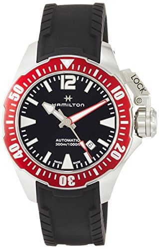 Image of Hamilton Men's 42mm Resin Band Steel Case Automatic Black Dial Watch H77725335
