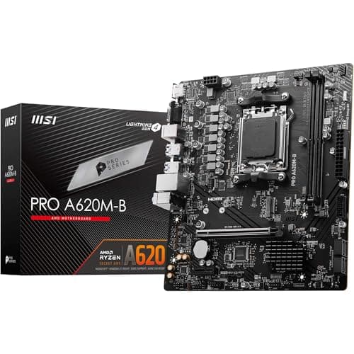 Image of MSI PRO A620M-B Motherboard, Micro-ATX - Supports AMD Ryzen 9000/8000 / 7000 Processors, AM5 - DDR5 Memory Boost (6800+ MT/s OC), 1 x PCIe 4.0 x16, 1 x M.2 Gen4