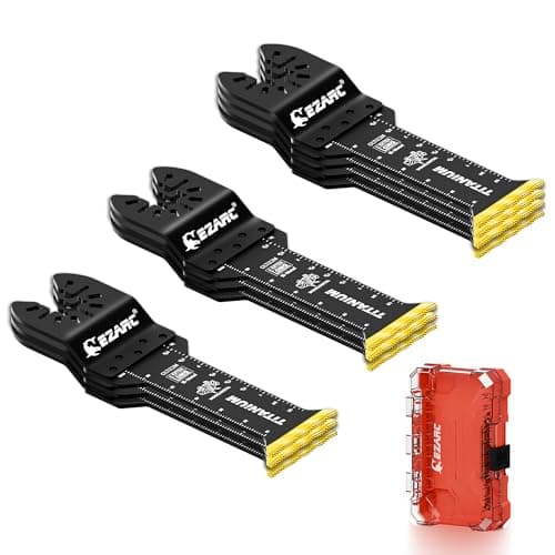 Image of EZARC Titanium Oscillating Saw Blades, Extra-Long Oscillating Multitool Blades for Metal, Wood Nails, Screws Cutting, Plastic, 10 Pack
