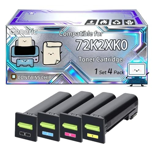 Image of 72K2XK0 Toner Cartridge Compatible for Lexmark CS820 CS820DE CS820DTE CX820DE CX825 CX825DE CX860 Printers, With Chip, 43000 Pages, Vibrant Colours (4-Pack BK/C/M/Y)
