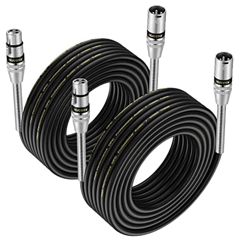 Image of NUOSIYA XLR Cable 10M 2 Pack Balanced XLR Male to Female 3 Pin DMX Microphone Cable Patch Extension Leads(32.8FT)