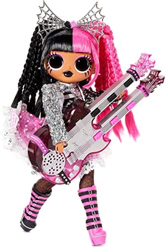 Image of L.O.L. Surprise! OMG Remix Rock METAL CHICK Fashion Doll with 15 Surprises Including Electric Guitar, Outfit, Shoes, Hair Brush, Doll Stand, Lyric Magazine & Record Player Package - For Girls Ages 4+