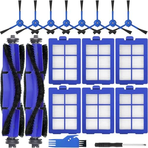 Image of EATBALE Accessories Kit Replacement for Eufy RoboVac X8/X8 Hybrid Robot Vacuum Cleaner Parts, 2 x Main Roller Brushes, 8 x Side Brushes, 6 x HEPA Filters, 1 x Cleaning Brush, 1 x Screwdriver (16 Pcs)