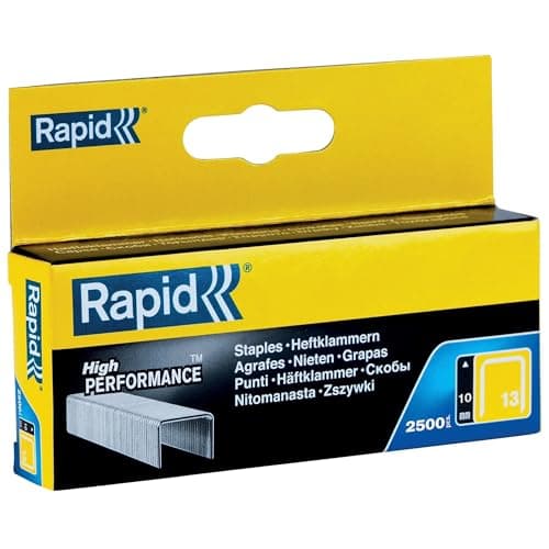 Image of Rapid High-Performance Staples for Textiles, Finewire No. 13, Leg Length 4mm, Staple Gun Staples, Galvanised Steel, 2500 Pieces, Boxed (11825725)