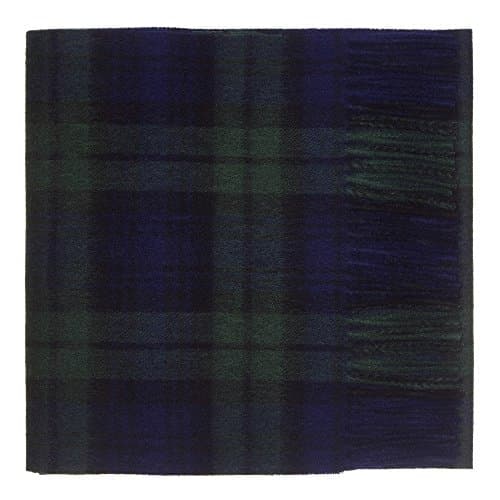 Image of Oxfords Cashmere 100% Lambswool Plaid Tartan Scarf, Black Watch