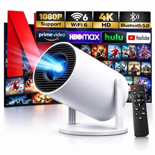 Image of HY300 Projector 2026 | Supports 1080P With Android 14.0 – 20000 Lumens Smart Projector & Native 720P Portable Mini Projector For Bedroom | Screen Mirroring for iOS/Android | Gaming & HDMI Compatible