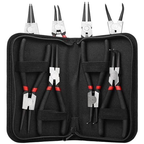 Image of 4 Pcs Heavy Duty Circlip Pliers Set, 6.7" Snap Ring Pliers Set, Internal/External C Clip Plier Set for Crimping Retaining Remover Circlips Items Plier