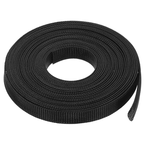 Image of sourcing map Expandable Sleeving,1-inch 25ft Cable Sleeve, Black
