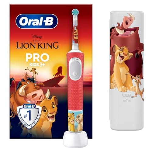 Image of Oral-B Pro Kids Electric Toothbrush, 1 Handle Featuring Disney The Lion King, 1 Toothbrush Head, 1 Travel Case, Designed By Braun, for Ages 3+