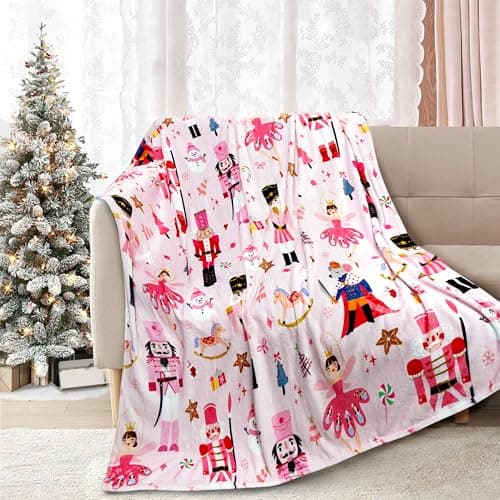 Image of Christmas Nutcracker Blanket Soft Cozy Lightweight Xmas Throw Blanket for Couch Sofa Bed Living Room Home Decor for Boys Girls Kids Adults Gift 50x60 inch