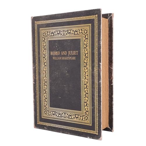 Image of Tomotato Decorative Book Box, Wood Leather European Vintage Book Shape Storage Box Faux Antique Book Box for Home Hotel Office