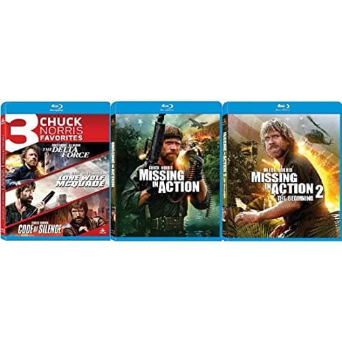 Image of Chuck Norris 5 Movie Set: The Delta Force / Lone Wolf McQuade / Code of Silence / Missing in Action / Missing in Action 2: The Beginning Blu Ray Set