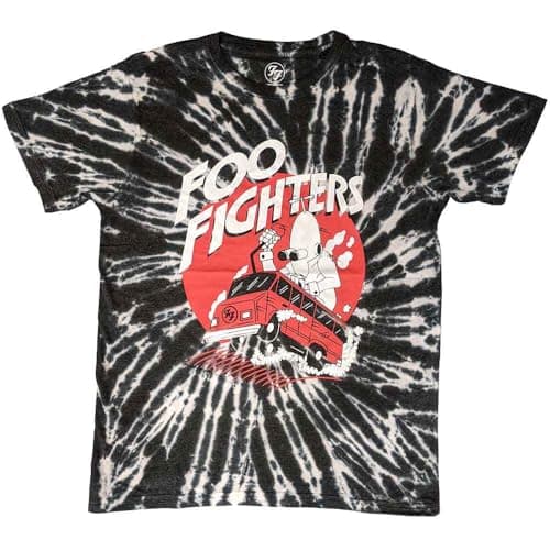 Image of Foo Fighters T Shirt Speeding Bus Band Logo Official Unisex Black Dye Wash XXL