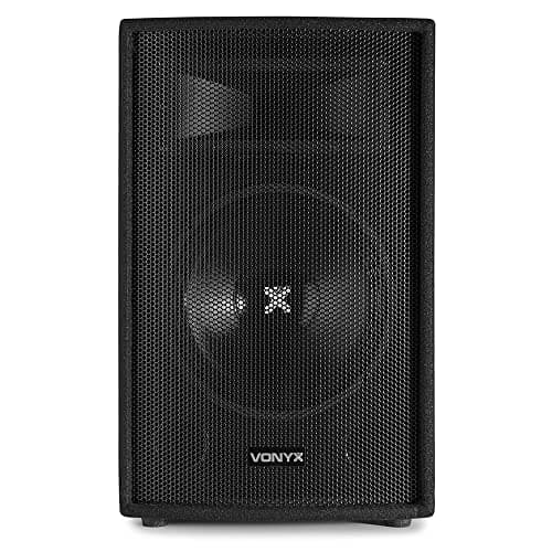 Image of VONYX SL10 10” Passive DJ PA Speaker, 500W Max, Trapezoidal 2-Way Bass Reflex Cabinet, Single Passive DJ Speaker, Stage Monitor, Piezo Tweeter, 8 Ohm, For Live Sound, Parties, Events, Black
