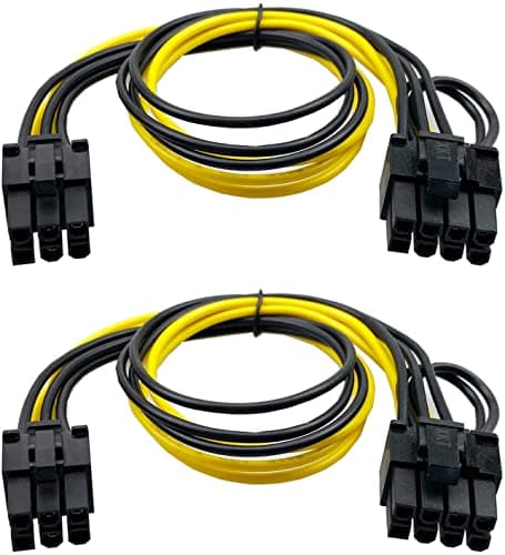 Image of Hsthe Sea 2 Pack 6-Pin PCIe to 8-Pin PCIe Adapter Power Cable, PCIe Express (PCIE) Graphics Video Card Power Cable Adapter - 20cm
