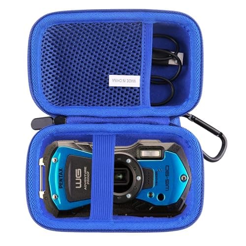 Image of JINMEI Hard EVA Carrying Case Compatible with PENTAX WG-8/WG-90/ RICOH WG-7/WG-6/WG-80/WG-70 Waterproof Digital Camera Storage Box (Blue)