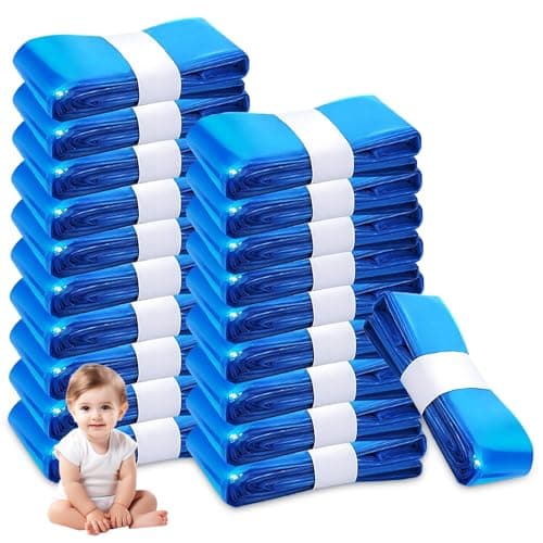 Image of 20er-Pack Nappy Bin Refills, vacvad 4.5m Diaper Bin Pail Disposal Bags, Nappy Bin Liners Replacement Strong Seal & Tear Resistance, Compatible with Most Nappy Disposal Systems (Blue)