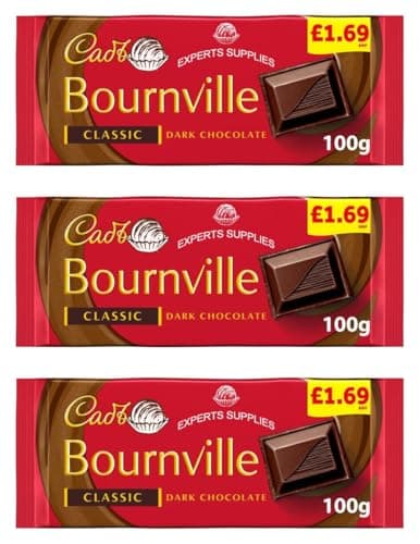 Image of Chocolate Bundle Cad Bournville Classic Dark Chocolate Bar PMP 100g Pack of 3, | Delightful Treats | Gift for All Occasions By Experts Supplies Ltd