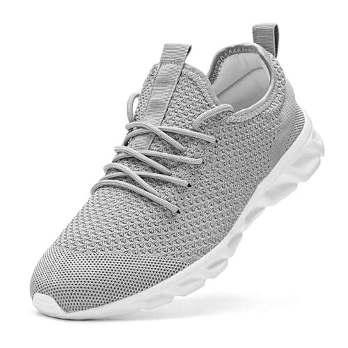Image of Damyuan Mens Running Walking Tennis Trainers Casual Gym Athletic Fitness Sport Shoes Fashion Sneakers Ligthweight Comfortable Working Outdoor Flat Shoes for Jogging Grey Size 9 UK