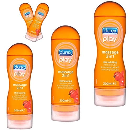 Image of 3X Durex Play 2in1 Stimulating Gel 200ml - Intimate Lubricant & Massage with Arousing Guarana, Enhances Sensation, Perfect for Couples, Smooth Texture, Long-Lasting, Non-Greasy Formula