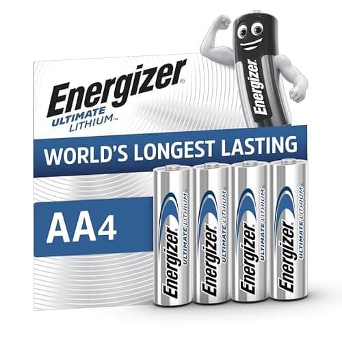 Image of Energizer Ultimate Lithium AA Batteries (4 Pack) - World's Longest Lasting Double A Battery - Ideal For High Drain Devices - 100% Recyclable Plastic Free Packaging - 25 Year Shelf Life
