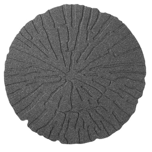 Image of Nicoman Garden Stepping Stone Recycled Cracked Log Rubber Steps Hard Wearing Outdoor Stepping Stones Scroll - (Grey, Dia.46cm, Set of 2)
