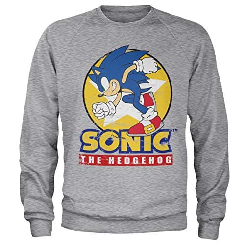 Image of Sonic The Hedgehog Officially Licensed Fast Sonic - Sonic the Hedgehog Sweatshirt (Heather Grey), XX-Large
