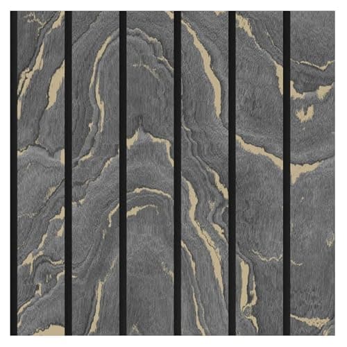 Image of Muriva Woodgrain Panel Wallpaper Charcoal Grey 193503