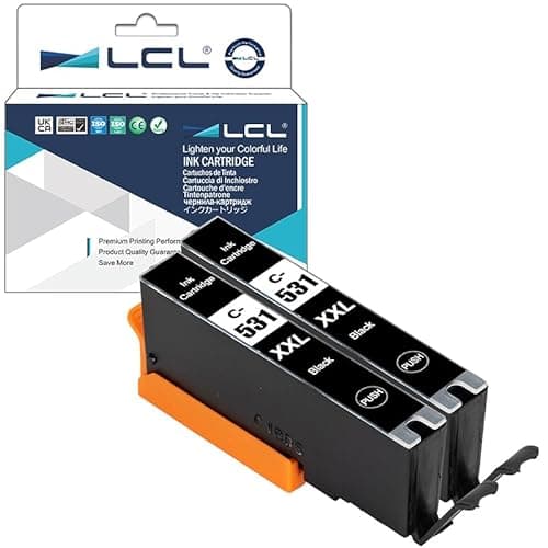 Image of LCL CLI-531 XXL Ink Cartridges Replacement for Canon CLI-531BK CLI-531 Black Printer Cartridges Compatible with Canon TS8750 TS8751(2-Pack,High Yield,Black)