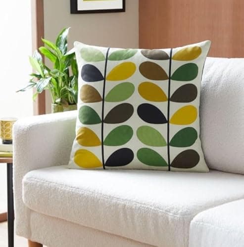 Image of Orla Kiely Multi Stem Cushion – Fern-Ochre 50cm x 50cm