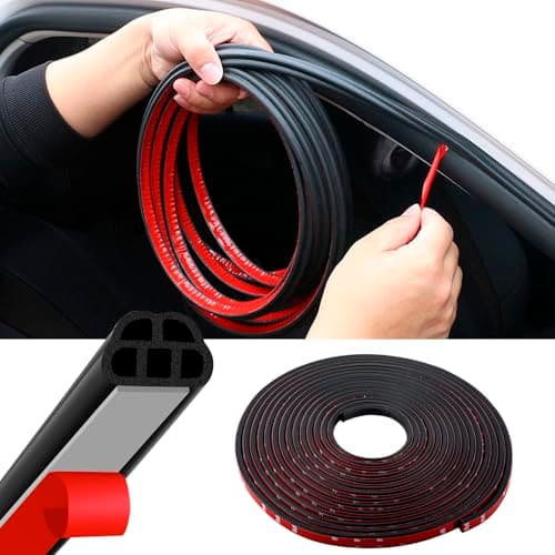 Image of 32.8FT Car Door Seal(10M),Rubber Seal Strip,Extra Thick B-Shape Anti-Collision Strip,Waterproof Weatherstrip Door Protector 5 Holes Shape for Wind Noise,Fits Most Vehicles (10M/32.8Ft)
