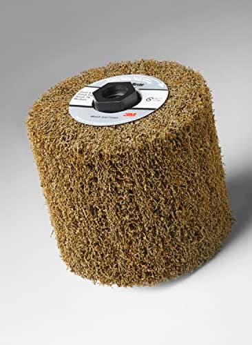 Image of Scotch-Brite(TM) Match and Finish High Strength Flap Brush, Aluminum Oxide, 4-1/2" Diameter x 4" Width, 5/8"-11 Thread, Coarse Grit (Pack of 1)