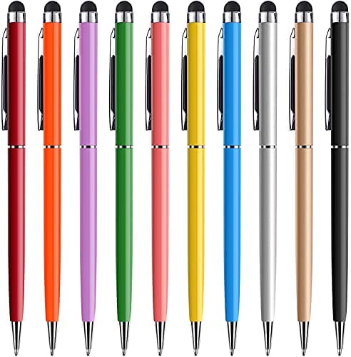 Image of Stylus Pen for Touch Screens, Tablet Stylus Pen Compatible with iPad iPhone Android Kindle Fire Samsung, Phone Stylus Pens with Black Ballpoint Pens 2 in 1, 10 Pack