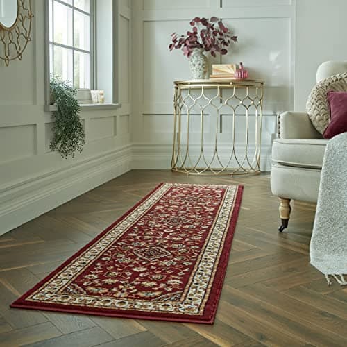 Image of Lord of Rugs Sherborne Quality Traditional Classic Oriental Living Room Bedroom Rug Red Runner 66x230 cm (2'1"x7'7")