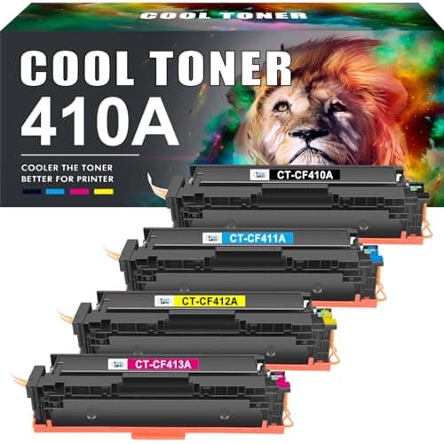 Image of Cool Toner Compatible Toner Cartridge Replacement for HP 410A 410X CF410A Color Laserjet Pro MFP M477fdw M477fdn M377dw M452nw M452dn M477fnw (Black,Cyan,Yellow,Magenta, 4-Pack)