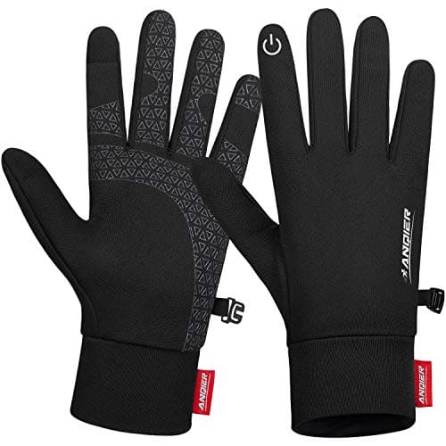 Image of Benirap Winter Thin Thermal Gloves, Lightweight Anti-Slip Touch Screen Gloves, Running Hiking Climbing Cycling Gloves for Men Women Ladies, Liner Gloves for Driving Riding Skiing