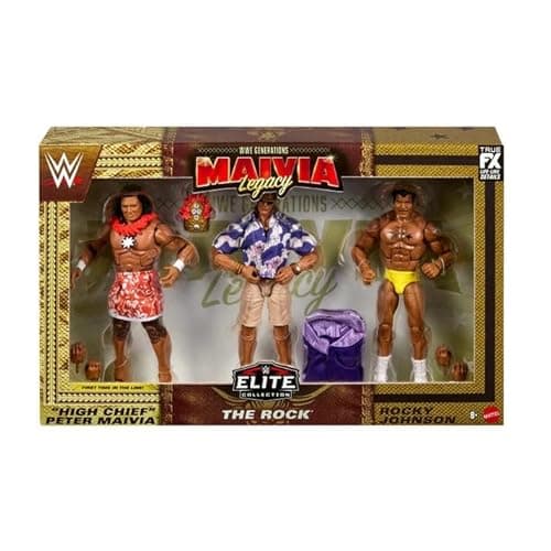 Image of Mattel WWE Wrestling Figure Elite Collection The Rock 3-Pack