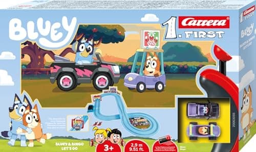 Image of Carrera FIRST 20063055 Bluey - Let's Go - FIRST Slot Racing Track, For Children From 3 Years And Adults, 2.9 Metres, With Bluey & Bingo
