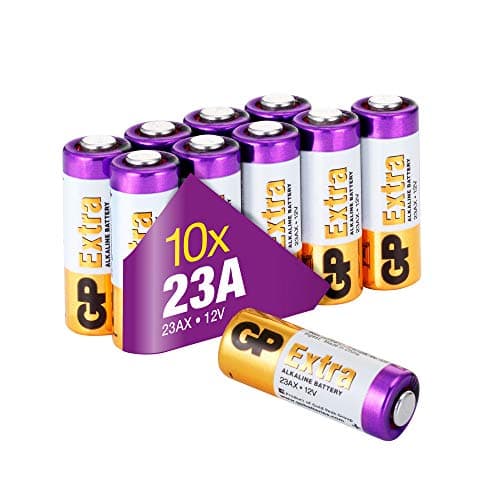 Image of 23A X 12v battery Alkaline Batteries Pack of 10 (also known as 23A / 23AE / MN21) batteries 1.5V by GP Batteries Type 23AX 12V Cell Size Extra Alkaline