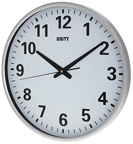 Image of Unity Extra Large Wall Clock, Tejo 38cm Clear Dial Ultra Quiet Sweeping Hands, Silver, 38x38x6 cm