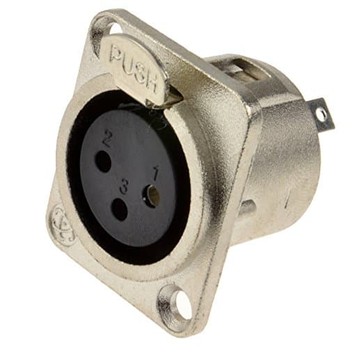 Image of kenable XLR Socket Panel Mount 3 Pin Female Chassis Connector Solder Terminal Nickel Metal Body for Microphone Audio Cable Installation