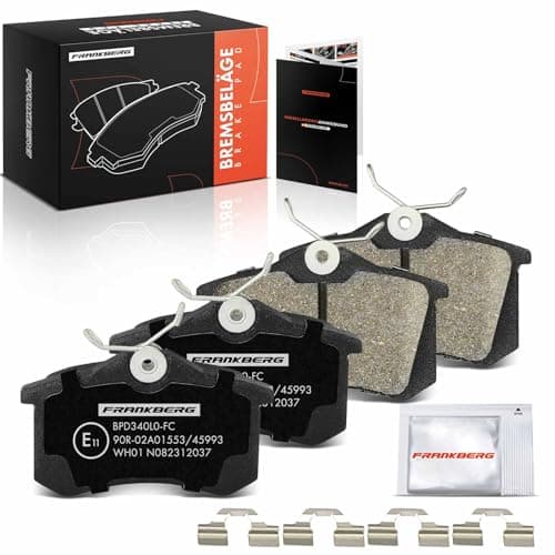 Image of Frankberg Brake Pad Set incl. 4x Pads Rear Compatible with Golf IV 1J1 Polo 6C1 6R1 Golf VI 5K1 Golf V 1K1 Octav.i.a III Estate 5E5 5E6 Replace# 1E0698451E